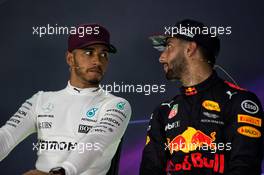 (L to R): Lewis Hamilton (GBR) Mercedes AMG F1 and Daniel Ricciardo (AUS) Red Bull Racing in the FIA Press Conference. 11.06.2017. Formula 1 World Championship, Rd 7, Canadian Grand Prix, Montreal, Canada, Race Day.