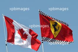 Canadian and Ferrari flags. 11.06.2017. Formula 1 World Championship, Rd 7, Canadian Grand Prix, Montreal, Canada, Race Day.