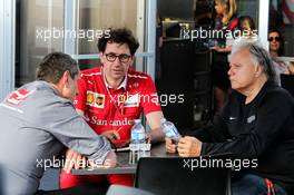 (L to R): Guenther Steiner (ITA) Haas F1 Team Prinicipal with Mattia Binotto (ITA) Ferrari Chief Technical Officer and Gene Haas (USA) Haas Automotion President. 10.06.2017. Formula 1 World Championship, Rd 7, Canadian Grand Prix, Montreal, Canada, Qualifying Day.