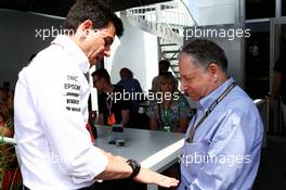 (L to R): Toto Wolff (GER) Mercedes AMG F1 Shareholder and Executive Director with Jean Todt (FRA) FIA President. 11.06.2017. Formula 1 World Championship, Rd 7, Canadian Grand Prix, Montreal, Canada, Race Day.