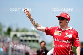 Kimi Raikkonen (FIN) Ferrari on the drivers parade. 11.06.2017. Formula 1 World Championship, Rd 7, Canadian Grand Prix, Montreal, Canada, Race Day.