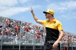 Nico Hulkenberg (GER) Renault Sport F1 Team on the drivers parade. 11.06.2017. Formula 1 World Championship, Rd 7, Canadian Grand Prix, Montreal, Canada, Race Day.