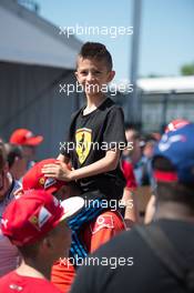 A young Ferrari fan. 08.06.2017. Formula 1 World Championship, Rd 7, Canadian Grand Prix, Montreal, Canada, Preparation Day.
