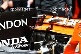 McLaren MCL32 engine cover T-Wing. 07.04.2017. Formula 1 World Championship, Rd 2, Chinese Grand Prix, Shanghai, China, Practice Day.