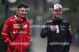 (L to R): Charles Leclerc (MON) Ferrari Development Driver with Pierre Gasly (FRA) Red Bull Racing Third Driver. 07.04.2017. Formula 1 World Championship, Rd 2, Chinese Grand Prix, Shanghai, China, Practice Day.