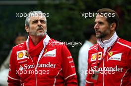Maurizio Arrivabene (ITA) Ferrari Team Principal (Left). 07.04.2017. Formula 1 World Championship, Rd 2, Chinese Grand Prix, Shanghai, China, Practice Day.