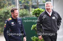 (L to R): Christian Horner (GBR) Red Bull Racing Team Principal with Ross Brawn (GBR) Managing Director, Motor Sports. 07.04.2017. Formula 1 World Championship, Rd 2, Chinese Grand Prix, Shanghai, China, Practice Day.