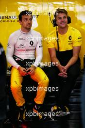 Jolyon Palmer (GBR) Renault Sport F1 Team with Jack Clarke (GBR) Driver and Physio. 07.04.2017. Formula 1 World Championship, Rd 2, Chinese Grand Prix, Shanghai, China, Practice Day.