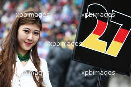 Grid girl. 09.04.2017. Formula 1 World Championship, Rd 2, Chinese Grand Prix, Shanghai, China, Race Day.