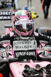 Sergio Perez (MEX) Sahara Force India F1 VJM10 on the grid. 09.04.2017. Formula 1 World Championship, Rd 2, Chinese Grand Prix, Shanghai, China, Race Day.