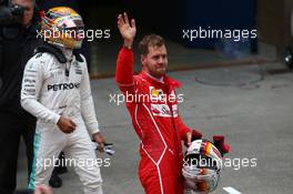 Lewis Hamilton (GBR) Mercedes AMG F1 W08 and Sebastian Vettel (GER) Ferrari. 09.04.2017. Formula 1 World Championship, Rd 2, Chinese Grand Prix, Shanghai, China, Race Day.