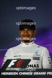 Lewis Hamilton (GBR) Mercedes AMG F1 in the FIA Press Conference. 09.04.2017. Formula 1 World Championship, Rd 2, Chinese Grand Prix, Shanghai, China, Race Day.