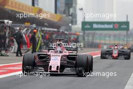 Sergio Perez (MEX) Sahara Force India F1   09.04.2017. Formula 1 World Championship, Rd 2, Chinese Grand Prix, Shanghai, China, Race Day.