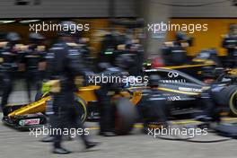 Jolyon Palmer (GBR) Renault Sport F1 Team  during pitstop 09.04.2017. Formula 1 World Championship, Rd 2, Chinese Grand Prix, Shanghai, China, Race Day.