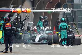 Valtteri Bottas (FIN) Mercedes AMG F1 during pitstop 09.04.2017. Formula 1 World Championship, Rd 2, Chinese Grand Prix, Shanghai, China, Race Day.