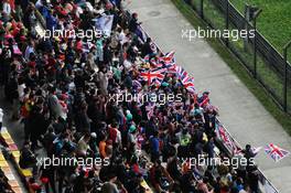 Fans in the grandstand. 08.04.2017. Formula 1 World Championship, Rd 2, Chinese Grand Prix, Shanghai, China, Qualifying Day.