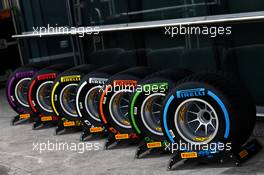 Pirelli show tyres. 08.04.2017. Formula 1 World Championship, Rd 2, Chinese Grand Prix, Shanghai, China, Qualifying Day.