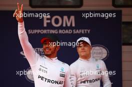 Pole for Lewis Hamilton (GBR) Mercedes AMG F1 and 3rd for Valtteri Bottas (FIN) Mercedes AMG F1. 08.04.2017. Formula 1 World Championship, Rd 2, Chinese Grand Prix, Shanghai, China, Qualifying Day.