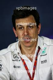 Toto Wolff (GER) Mercedes AMG F1 Shareholder and Executive Director in the FIA Press Conference. 12.05.2017. Formula 1 World Championship, Rd 5, Spanish Grand Prix, Barcelona, Spain, Practice Day.