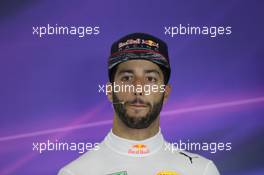 Daniel Ricciardo (AUS) Red Bull Racing in the FIA Press Conference. 14.05.2017. Formula 1 World Championship, Rd 5, Spanish Grand Prix, Barcelona, Spain, Race Day.