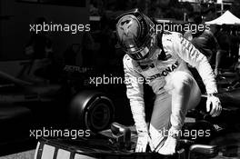 Lewis Hamilton (GBR) Mercedes AMG F1 W08 in qualifying parc ferme. 13.05.2017. Formula 1 World Championship, Rd 5, Spanish Grand Prix, Barcelona, Spain, Qualifying Day.