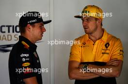 (L to R): Max Verstappen (NLD) Red Bull Racing with Nico Hulkenberg (GER) Renault Sport F1 Team. 14.05.2017. Formula 1 World Championship, Rd 5, Spanish Grand Prix, Barcelona, Spain, Race Day.