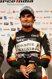 Sergio Perez (MEX) Sahara Force India F1. 22.02.2017. Sahara Force India F1 VJM10 Launch, Silverstone, England.