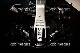 Sahara Force India F1 VJM10 front wing. 22.02.2017. Sahara Force India F1 VJM10 Launch, Silverstone, England.