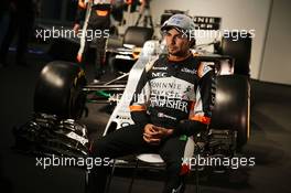 Sergio Perez (MEX) Sahara Force India F1. 22.02.2017. Sahara Force India F1 VJM10 Launch, Silverstone, England.