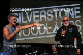 (L to R): Eddie Jordan (IRE) and Dr. Vijay Mallya (IND) Sahara Force India F1 Team Owner at the Silverstone Woodlands Campsite. 14.07.2017. Formula 1 World Championship, Rd 10, British Grand Prix, Silverstone, England, Practice Day.