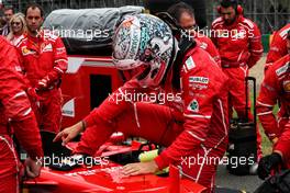 Sebastian Vettel (GER) Ferrari SF70H on the grid. 16.07.2017. Formula 1 World Championship, Rd 10, British Grand Prix, Silverstone, England, Race Day.