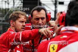 Sebastian Vettel (GER) Ferrari on the grid. 16.07.2017. Formula 1 World Championship, Rd 10, British Grand Prix, Silverstone, England, Race Day.