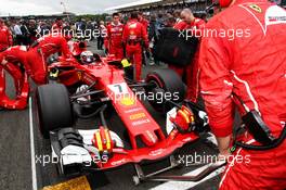 Kimi Raikkonen (FIN) Ferrari SF70H on the grid. 16.07.2017. Formula 1 World Championship, Rd 10, British Grand Prix, Silverstone, England, Race Day.