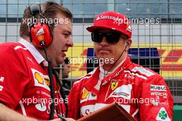 Kimi Raikkonen (FIN) Ferrari with Dave Greenwood (GBR) Ferrari Race Engineer on the grid. 16.07.2017. Formula 1 World Championship, Rd 10, British Grand Prix, Silverstone, England, Race Day.