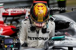 Race winner Lewis Hamilton (GBR) Mercedes AMG F1 W08 in parc ferme. 16.07.2017. Formula 1 World Championship, Rd 10, British Grand Prix, Silverstone, England, Race Day.