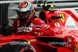 Kimi Raikkonen (FIN) Ferrari SF70H in parc ferme. 16.07.2017. Formula 1 World Championship, Rd 10, British Grand Prix, Silverstone, England, Race Day.