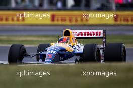 Karun Chandhok (IND) Williams Heritage Driver in the Williams FW14B. 15.07.2017. Formula 1 World Championship, Rd 10, British Grand Prix, Silverstone, England, Qualifying Day.