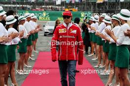 Kimi Raikkonen (FIN) Ferrari on the drivers parade. 16.07.2017. Formula 1 World Championship, Rd 10, British Grand Prix, Silverstone, England, Race Day.
