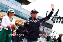 Max Verstappen (NLD) Red Bull Racing on the drivers parade. 16.07.2017. Formula 1 World Championship, Rd 10, British Grand Prix, Silverstone, England, Race Day.