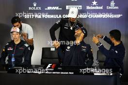 The FIA Press Conference (L to R): Daniil Kvyat (RUS) Scuderia Toro Rosso; Lewis Hamilton (GBR) Mercedes AMG F1; Daniel Ricciardo (AUS) Red Bull Racing; Pascal Wehrlein (GER) Sauber F1 Team. 13.07.2017. Formula 1 World Championship, Rd 10, British Grand Prix, Silverstone, England, Preparation Day.