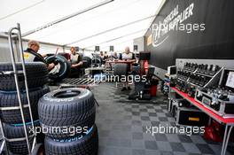 Pirelli working area. 13.07.2017. Formula 1 World Championship, Rd 10, British Grand Prix, Silverstone, England, Preparation Day.