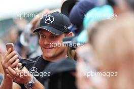 Valtteri Bottas (FIN) Mercedes AMG F1 with fans. 13.07.2017. Formula 1 World Championship, Rd 10, British Grand Prix, Silverstone, England, Preparation Day.