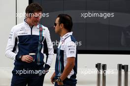 (L to R): Rob Smedley (GBR) Williams Head of Vehicle Performance with Felipe Massa (BRA) Williams. 13.07.2017. Formula 1 World Championship, Rd 10, British Grand Prix, Silverstone, England, Preparation Day.