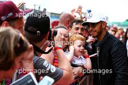 Lewis Hamilton (GBR) Mercedes AMG F1 with fans. 13.07.2017. Formula 1 World Championship, Rd 10, British Grand Prix, Silverstone, England, Preparation Day.