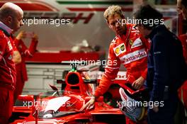 Sebastian Vettel (GER) Ferrari SF70H with a cockpit cover. 13.07.2017. Formula 1 World Championship, Rd 10, British Grand Prix, Silverstone, England, Preparation Day.