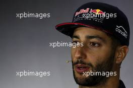 Daniel Ricciardo (AUS) Red Bull Racing in the FIA Press Conference. 13.07.2017. Formula 1 World Championship, Rd 10, British Grand Prix, Silverstone, England, Preparation Day.