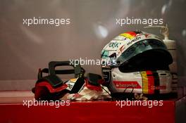 The helmet of Sebastian Vettel (GER) Ferrari. 28.07.2017. Formula 1 World Championship, Rd 11, Hungarian Grand Prix, Budapest, Hungary, Practice Day.