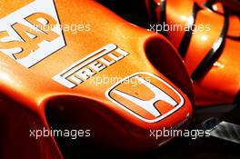 McLaren MCL32 nosecone. 28.07.2017. Formula 1 World Championship, Rd 11, Hungarian Grand Prix, Budapest, Hungary, Practice Day.