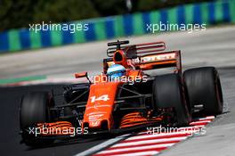 Fernando Alonso (ESP) McLaren MCL32. 28.07.2017. Formula 1 World Championship, Rd 11, Hungarian Grand Prix, Budapest, Hungary, Practice Day.