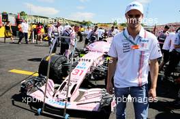 Lucas Auer (AUT) Sahara Force India F1 Team Test Dirver on the grid. 30.07.2017. Formula 1 World Championship, Rd 11, Hungarian Grand Prix, Budapest, Hungary, Race Day.